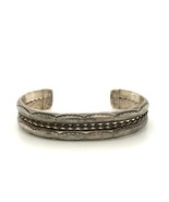 Vintage Sterling Southwest Native American Stamp Rope Design Cuff Bracel... - $173.25