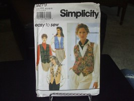 Simplicity 9279 Misses Lined Vests Pattern - Size 6/8/10/12 - $7.12