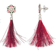 NEW Celebrate Together Christmas Red Tassel Earrings - $10.88
