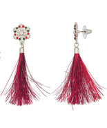 NEW Celebrate Together Christmas Red Tassel Earrings - £8.53 GBP