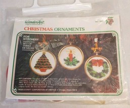 Wonder Art Christmas Ornaments Needlecraft Kit NO. 5890 Three Ornaments ... - $14.65