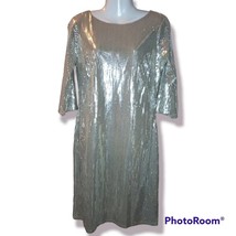 Alexa B Cream Sequin Dress 3/4 Sleeve sz 8 - £41.93 GBP