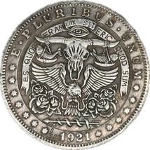 Medalla de fantasía - grabado oculto con calavera, águila y símbolos mís... - $13.23