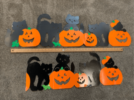 Halloween Paper Banner-Vintage Cats and Pumpkins Wall Decoration-5Ft, DI... - £9.92 GBP