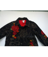 black  cotton jacket bright color floral embroiderd design tantrums coll... - $27.73 CAD