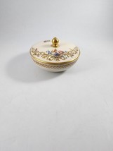 Lenox Queen's Garden Bone China Covered Trinket Box 24kt Gold Accent 4-1/2" USA - $28.66
