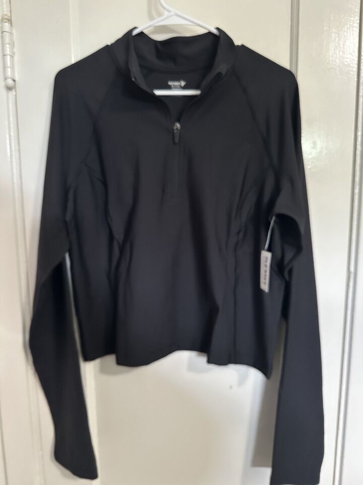 Old Navy Black Long Sleeve Quarter Zip Jacket Sweater Size XL Tall - $29.99