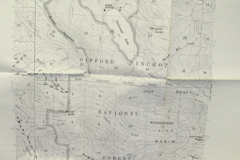 Packwood Lake WA Topographic Map 1985 USDA Forest Service Use 22" x 27" Item image 5