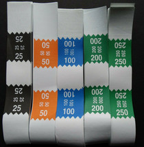 400 Mixed $25 $50 $100 $200 $250 Money Self-Sealing Straps White Currenc... - £7.96 GBP