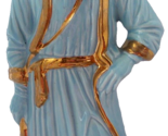 13&quot; Ceramic-Porcelain Holiday Statuette Figurine JOSEPH Blue Robe Gold S... - $7.91