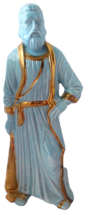 13&quot; Ceramic-Porcelain Holiday Statuette Figurine JOSEPH Blue Robe Gold S... - $7.91