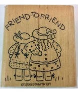 STAMPIN UP!  RUBBER STAMP Friend To Friend 1996 Retired Never Used - $3.56