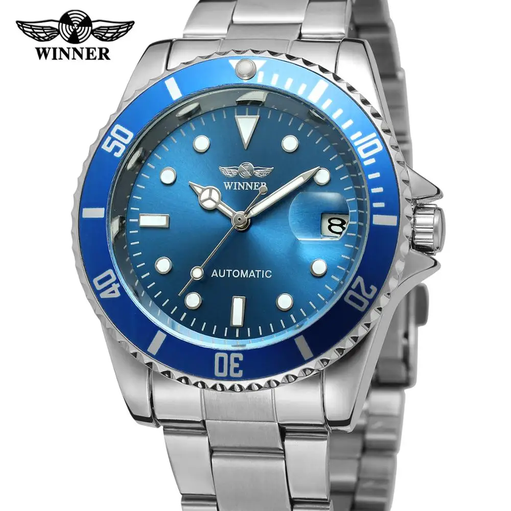 Mens Famous winner  Bezel Dial Automatic Mechanical  Male Stainless Steel Self-w - £47.43 GBP