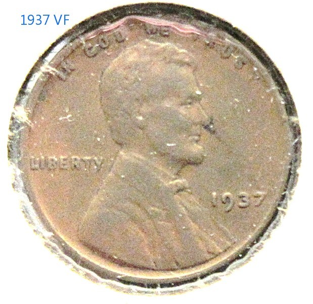 Primary image for Lincoln Wheat Penny 1937 VF