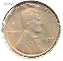 Lincoln Wheat Penny 1937 VF - $2.00