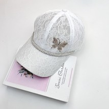 Lace Women&#39;s Hat Summer Breathable Sunscreen Rhinestone Butterfly Baseball Cap T - £14.54 GBP