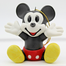 Schmid Mickey Mouse Figurine Ornament Porcelain Sitting Vintage Walt Disney Co. - £8.59 GBP