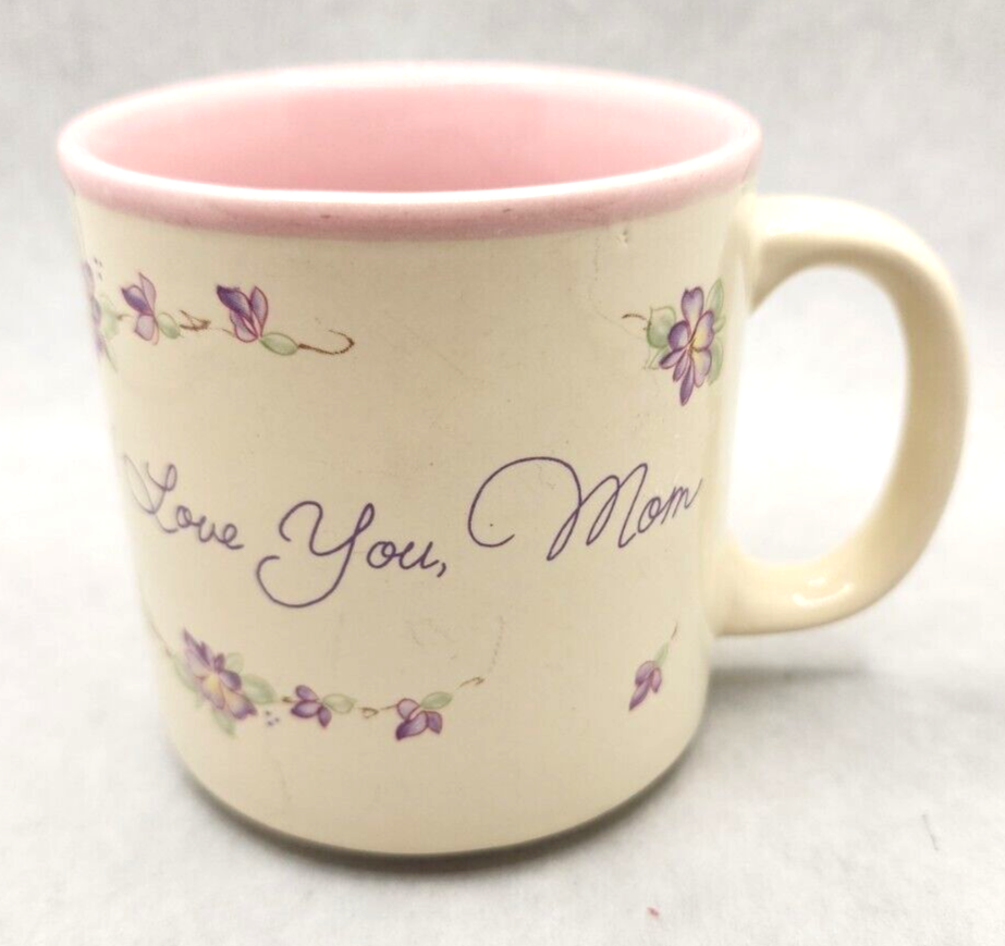 Vintage 1987 I Love You Mom Coffee Cup Mug Lefton China  Handpainted MS - $14.99