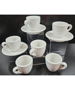 9 Pc Nuova Point White Espresso Demitasse Cups Saucers Set Coffee Cups I... - £61.76 GBP