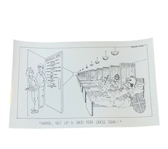 WW2 Poster Print Art Ephemera WWII vtg Nurse Bed Uncle Sam Sweanor Kovar... - £136.28 GBP