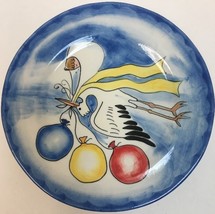 Mesa Intl. Stoneware Stork Balloons Hand Painted Baby Shower Oven Safe Plate - £19.56 GBP
