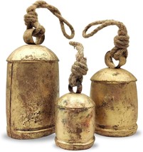 Handicrafts Vintage Rustic Metal Harmony Cow Bells Set Of 3 Huge Rustic - £30.72 GBP