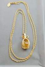 Joan Rivers Tiger Eye Egg Pendant On Chain Necklace - £23.58 GBP