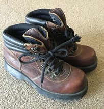 Dr Marten&#39;s DM’s Leather Boot Sz 6 Made In England Brown Hiking 2000s Waterproof - £17.90 GBP