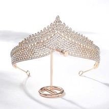 New Korean Fashion Style  Retro Rhinestone Royal Princess Tiara Crown Headband B - £19.31 GBP