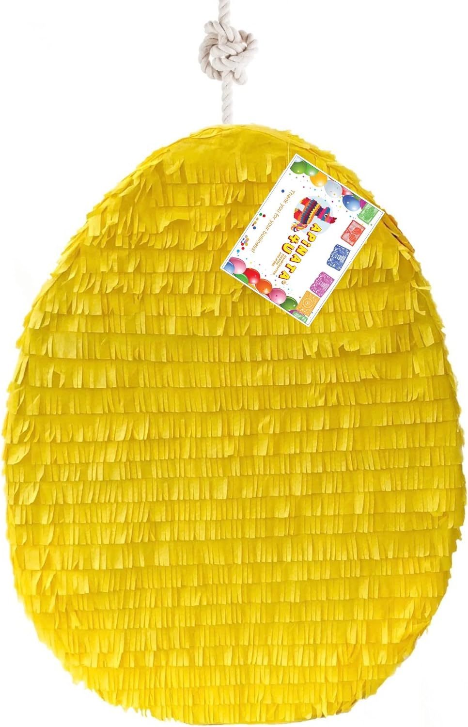 19&quot; Yellow Egg Solid Color Blank Easter Egg Pinata Great for DIY your ow... - $39.99