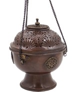 6" Copper Metal Nepal Tibetan Buddhist Hanging Burner Tibetan Free Incense Décor - $60.67