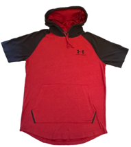 Under Armour HeatGear Loose Hoodie short sleeve top size Small red/black - £12.17 GBP