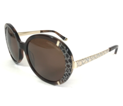 Judith Leiber Sunglasses Waltz Wood Brown Silver Round Frames with Brown Lenses - £44.81 GBP