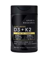 Sports Research Vitamin D3 K2 with 5000iu of Plant-Based D3 &amp; 100mcg of ... - $54.62 CAD