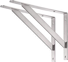 YUMORE 14&quot; Stainless Steel Shelf Bracket, Max Load: 550Lb Heavy Duty Solid Shelf - £32.85 GBP