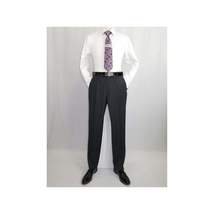 Men Suit ADOLFO 3Pc 100% Soft Wool Vested Business Formal 2 Button 1608 Charcoal image 11
