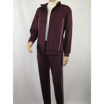 Men's Monte Carlo Turkey Jogging Suit 2pc Jump Set Stretchable 95164 Burgundy image 5