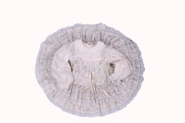 Vtg Retro Bryan Girl Party Dress Pink w/Lace and Floral Pinafore 1950 Fr... - $61.48