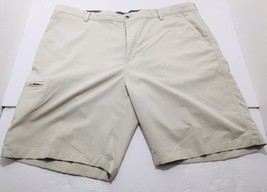 Greg Norman Golf Shorts Men&#39;s Light Tan Polyester Spandex Size 42 Made in Jordan - £22.29 GBP