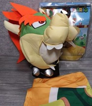 Super Mario Bros. Bowser Adult OSFM Plush Head Hat Halloween Costume with Shirt - £34.65 GBP