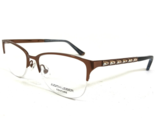 Judith Leiber Eyeglasses Frames Rhythm Wood Brown Blue Clear Crystals 53... - $149.86