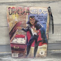 Vintage Reversible Black Red Dracula Adult Cape Vampire Costume Halloween 36 In - £7.87 GBP