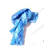 Women s Polyester Wrap Beach Cover Up Scarf Blue &amp; White - £13.60 GBP