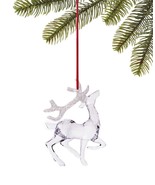 Holiday Lane Snowdaze Clear and White Glitter Reindeer Ornament C210455 - £10.27 GBP
