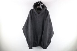 NOS Vtg 90s Streetwear Mens 3XL Blank Heavyweight Hoodie Sweatshirt Dark Gray - £94.92 GBP