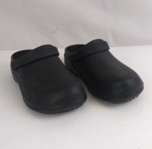 Merrell Pro Encore Slip Resistant Black Leather Clogs Men&#39;s Size 9 Women&#39;s 11 - £26.58 GBP