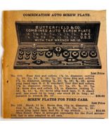 1917 Butterfield Auto Screw Plate Advertisement Chas Miller Automobilia ... - $371.88 MXN