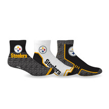 Pittsburgh Steelers Socken 3 Packung Quarter Länge NFL Fußball Herren Schuh 7-12 - £43.80 GBP