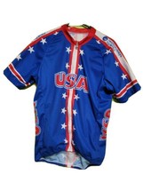 USA Spellout Cycling Jersey Top Red White Blue Aero Tech Made In USA Cyc... - $24.50