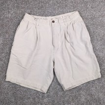 Tommy Bahama Shorts Men 30 Beige Silk Pleated Front Relax Preppy Beach Summer - $27.99